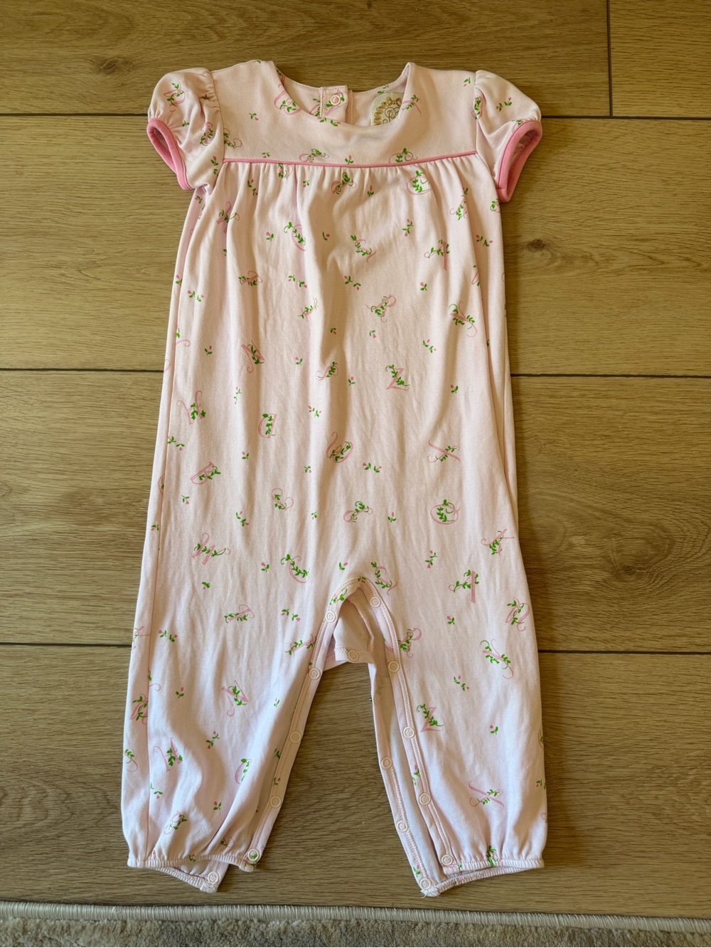 The Beaufort Bonnet Company Pink Floral Baby Romper Dress